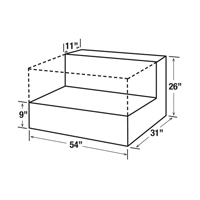 Steel Fuel Transfer Tank, Steel, 50 gal. Capacity, White Waymarc Industries Inc