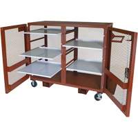 Mobile Mesh Cabinet, Steel, 49 Cubic Feet, Red Waymarc Industries Inc