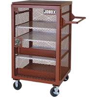 Mobile Mesh Cabinet, Steel, 22 Cubic Feet, Red Waymarc Industries Inc