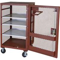 Mobile Mesh Cabinet, Steel, 22 Cubic Feet, Red TEQ807 | Waymarc Industries Inc