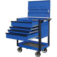 EX Deluxe Series Tool Cart, 4 Drawers, 22-7/8" L x 33" W x 44-1/4" H, Blue TER031 | Waymarc Industries Inc