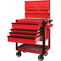 EX Deluxe Series Tool Cart, 4 Drawers, 22-7/8" L x 33" W x 44-1/4" H, Red TER035 | Waymarc Industries Inc