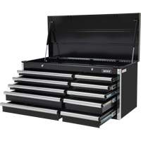 Industrial Tool Chest, 41" W, 10 Drawers, Black Waymarc Industries Inc