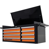 Top Chest, 42" W, 8 Drawers, Black/Orange TER177 | Waymarc Industries Inc