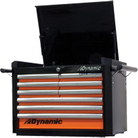 Top Chest, 28" W, 9 Drawers, Black/Orange Waymarc Industries Inc