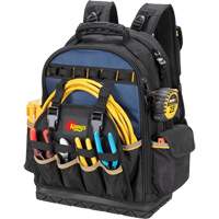 Molded Base Tool Backpack, 18" L x 13" W, Black/Blue, Ballistic/Polyester Waymarc Industries Inc