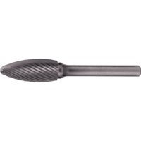 CLEVELAND Solid Carbide Burrs - Flame Shaped, 1/8" Dia., 1/8" Shank Waymarc Industries Inc