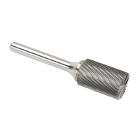 CLEVELAND Solid Carbide Burrs - Cylinder Shape with End Cut, SB-6, 3/5" Dia., 1/4" Shank, 24.4 mm Depth of Cut Waymarc Industries Inc