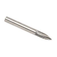 CLEVELAND Solid Carbide Burrs - Tree Shape Pointed End, SG-1, 1/4" Dia., 1/8" Shank Waymarc Industries Inc