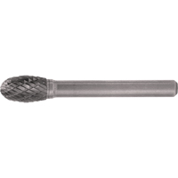 CLEVELAND Solid Carbide Burrs - Oval Shape, SE-3, 3/8" Dia., 1/4" Shank, 5/8" Depth of Cut Waymarc Industries Inc