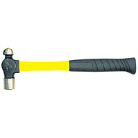 Heavy-Duty Fibreglass Handle Ball Pein Hammer, 8 oz. Head Weight, Plain Face, Cushion Handle Waymarc Industries Inc