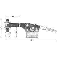 Horizontal Hold-Down Clamps, 200 lbs. Clamping Force, Horizontal Waymarc Industries Inc