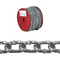 Twist Link Machine Chain, Low Carbon Steel, #2 x 125' (38.1 m) L, 310 lbs. (0.155 tons) Load Capacity Waymarc Industries Inc