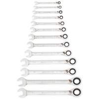 72-Tooth 12 Point Reversible Ratcheting SAE Wrench Set, Combination, 13 Pieces, Imperial Waymarc Industries Inc