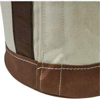 Sceau &agrave; fond en cuir, 17" h, Toile, Blanc Waymarc Industries Inc