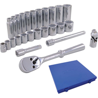 Metric Socket & Attachments Set, 26 Pcs, 3/8" Drive Size, Deep Waymarc Industries Inc