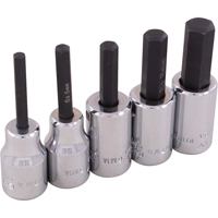 Hex Head Socket Set, Hex, 3/8" Drive, 5 Pcs Waymarc Industries Inc
