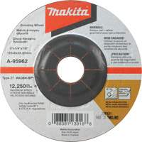 INOX Grinding Wheel, 5" x 1/4", 7/8" arbor, Aluminum Oxide, Type 27 UAF012 | Waymarc Industries Inc