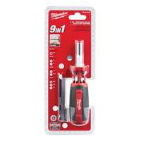 9-in-1 Square Drive Multi-Bit Driver, 9" L, Cushion Grip Handle Waymarc Industries Inc