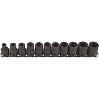 Thin Walled Socket Set, 11 Pcs, Impact, 3/8" Drive Size Waymarc Industries Inc