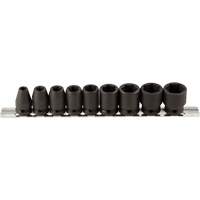 Socket Set, 9 Pcs, Impact, 3/8" Drive Size Waymarc Industries Inc