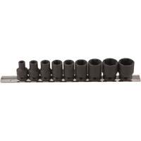 Thin Walled Socket Set, 9 Pcs, Impact, 3/8" Drive Size Waymarc Industries Inc