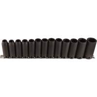 Long Socket Set, 13 Pcs, Impact, 1/2" Drive Size, Deep Waymarc Industries Inc