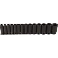Long Socket Set, 14 Pcs, Impact, 1/2" Drive Size, Deep Waymarc Industries Inc