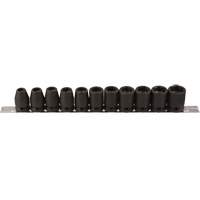 Socket Set, 11 Pcs, Impact, 1/2" Drive Size Waymarc Industries Inc