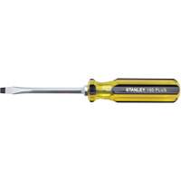 100 PLUS&reg; Standard Slotted Tip Screwdriver, 1/4" Tip, Square, 8-3/16" L, Plastic Handle Waymarc Industries Inc