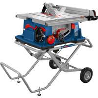 Worksite Table Saw with Gravity-Rise Wheeled Stand, 120 V, 15 A, 3650 RPM UAJ681 | Waymarc Industries Inc