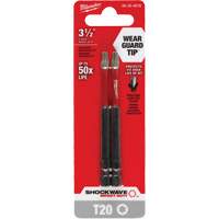 Embout de tournevis Shockwave Impact Duty, Torx, Embout T-20, Prise 1/4", Longueur 3-1/2" Waymarc Industries Inc