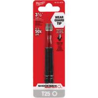 Embout de tournevis Shockwave Impact Duty, Torx, Embout T-25, Prise 1/4", Longueur 3-1/2" Waymarc Industries Inc