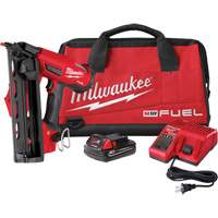 M18 Fuel 16 Gauge Angled Finish Nailer Kit, 18 V, Lithium-Ion Waymarc Industries Inc