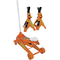 Service Jack with 3-Ton Vehicle Stands, 2.5 Ton(s) Capacity, 5" Lowered, 19-1/4" Raised, Manual Hydraulic UAV870 | Waymarc Industries Inc