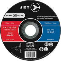A60PX Power-Xtreme Cut-Off Wheel, 5" x 1/32", 7/8" Arbor, Type 1, 12200 RPM Waymarc Industries Inc