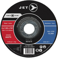 A60PX Power-Xtreme Cut-Off Wheel, 6" x 3/64", 7/8" Arbor, Type 27, 10200 RPM Waymarc Industries Inc