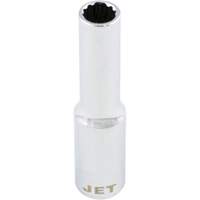 Douille chrom&eacute;e, 8 mm, Prise 1/4", 12 pans, Profond Waymarc Industries Inc