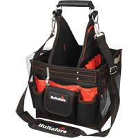 11" Electrical/Maintenance Tool Carrier with Parts Tray, Ballistic Polyester, Black/Red Waymarc Industries Inc