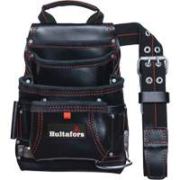 Carpenter's Nail & Tool Bag, Leather, 11 Pockets, Black UAX330 | Waymarc Industries Inc