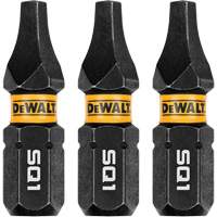 3-Piece FLEXTORQ&reg; Impact Screwdriving Bits, Square, #1, 1/4" Drive Waymarc Industries Inc