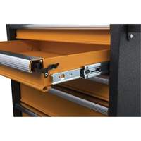 GSX Series Rolling Tool Cabinet, 6 Drawers, 36" W x 18-1/5" D x 37-2/5" H, Black/Orange Waymarc Industries Inc
