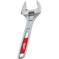 Wide Jaw Adjustable Wrench, 8" L, Chrome Waymarc Industries Inc
