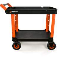 Chariot utilitaire industriel &agrave; 2 tablettes RAILWORKS avec roulettes de 8", 47" lo x 24-1/2" la x 37-4/5" h, Noir/Orange Waymarc Industries Inc