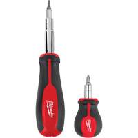 11-in-1 Multi-Bit Screwdriver & 6-in-1 Stubby Multi-Bit Screwdriver Set, 3"/9-4/5" L, Cushion Grip Handle Waymarc Industries Inc