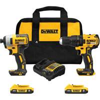 Drill & Impact Driver Combo Kit, Lithium-Ion, 20 V Waymarc Industries Inc