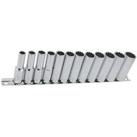 SS3812DM-12 12-Point Metric Socket Set, 12 Pcs, 3/8" Drive Size, Deep Waymarc Industries Inc