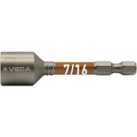 Impactech&reg; Nut Driver, 7/16" Tip, 1/4" Drive, 2-9/16" L, Magnetic Waymarc Industries Inc