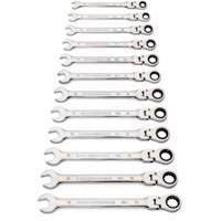 90-Tooth 12 Point Wrench Set, Flex Head/Ratcheting Combination, 12 Pieces, Metric Waymarc Industries Inc