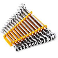 90-Tooth 12 Point Wrench Set, Flex Head/Ratcheting Combination, 12 Pieces, Metric Waymarc Industries Inc